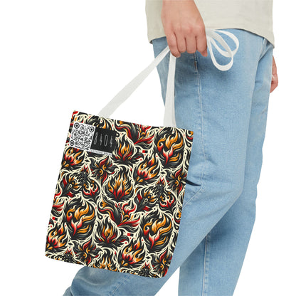 Fire & Flames Bold Streetwear Statement Tote Bag - 8404 Design-57