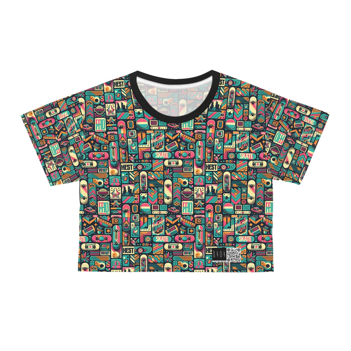 Skate Culture Revival Urban Retro Cool Crop Tee - 8404 Design-61