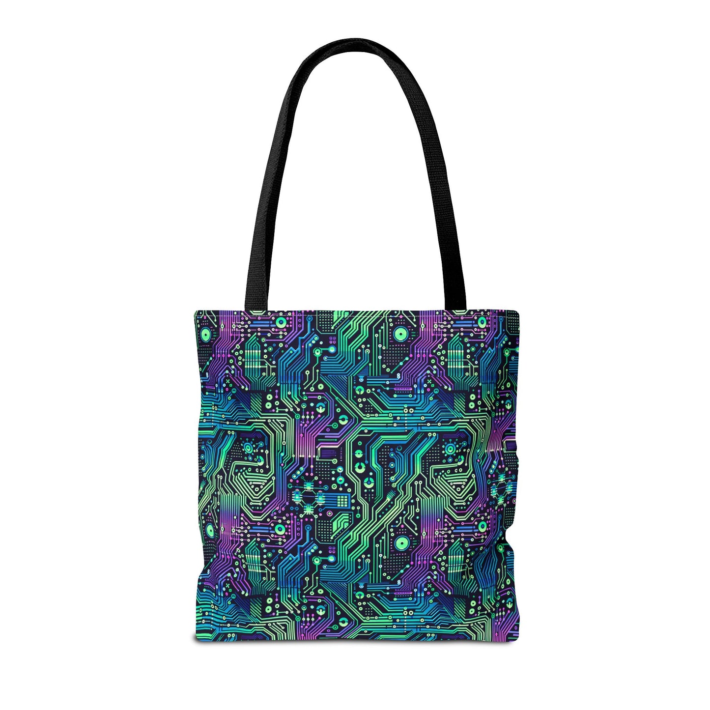 Tech-Infused Neon Tech-Forward Streetwear Tote Bag - 8404 Design-66