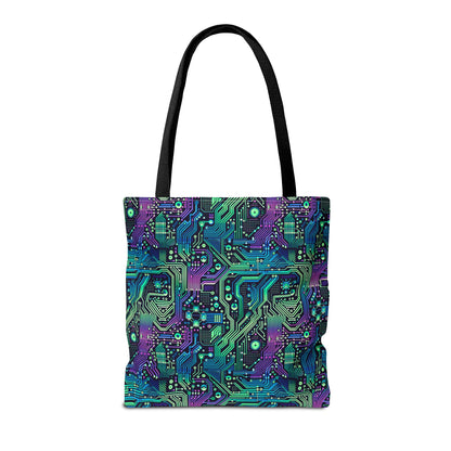 Tech-Infused Neon Tech-Forward Streetwear Tote Bag - 8404 Design-66