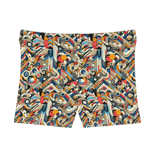 Abstract Graphic Art Modern Artistic Expression Women's Shorts - 8404 Design-62