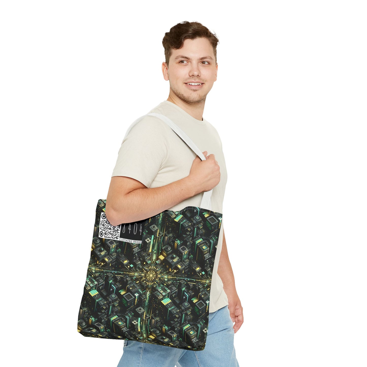 Tech Noir Graphics Tech-Inspired Streetwear Tote Bag - 8404 Design-66