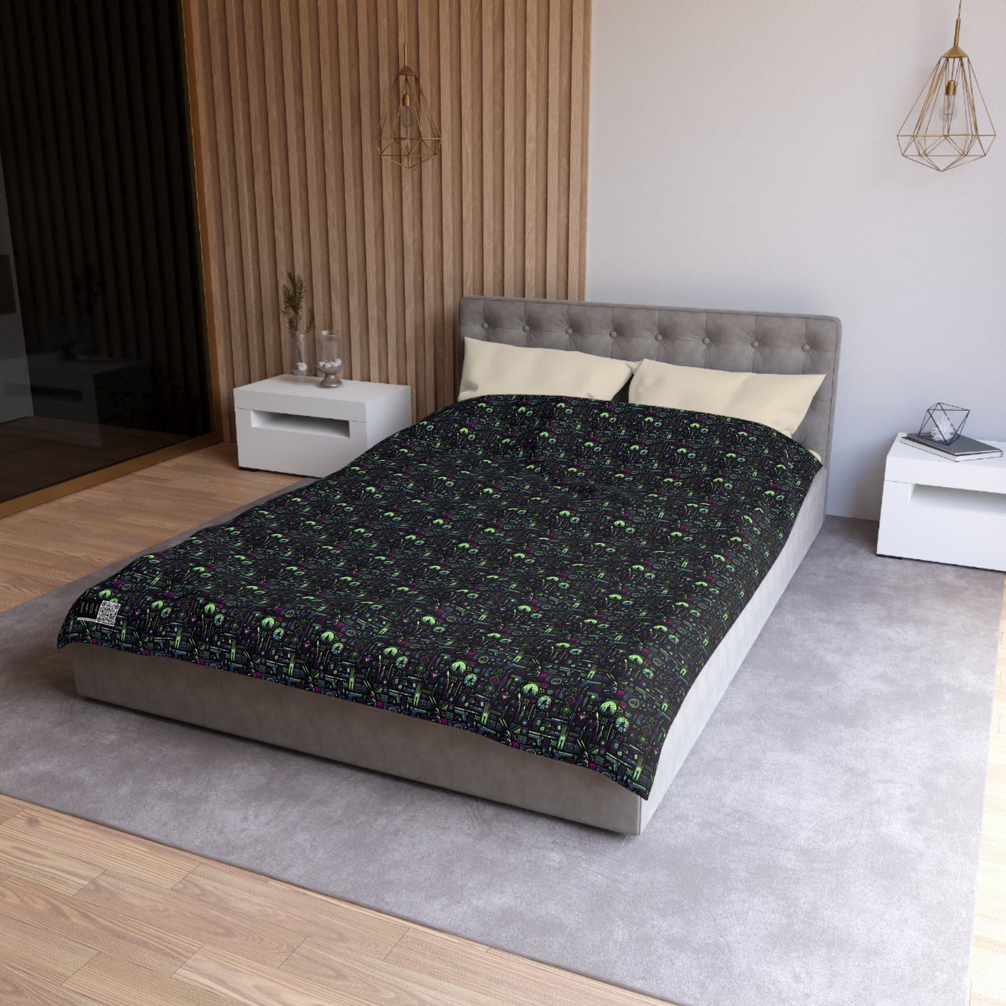 Tech Noir Futuristic Cyberpunk Microfiber Duvet Cover - 8404 Design-63