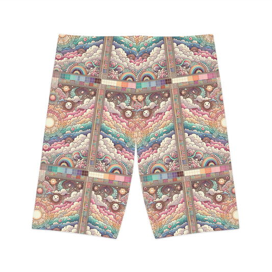 Digital Dreamland Whimsical and Nostalgic Streetwear With a Digital Twist Women's Bike Shorts - 8404 Design-56