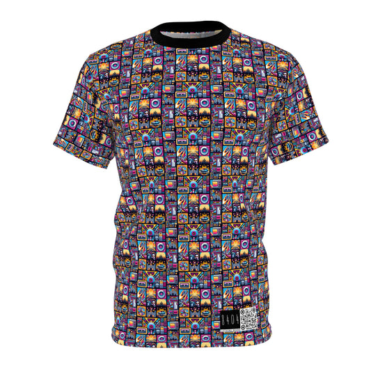 Digital Pop Culture Mashup Maximalist Pop Unisex Cut & Sew Tee - 8404 Design-52