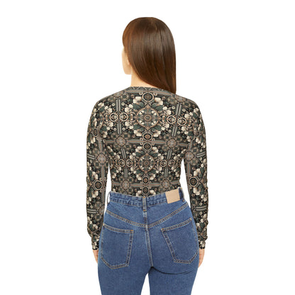 Cyber Garden Party Tech Garden Extravaganza Women's Long Sleeve V-Neck Shirt - 8404 Design-66