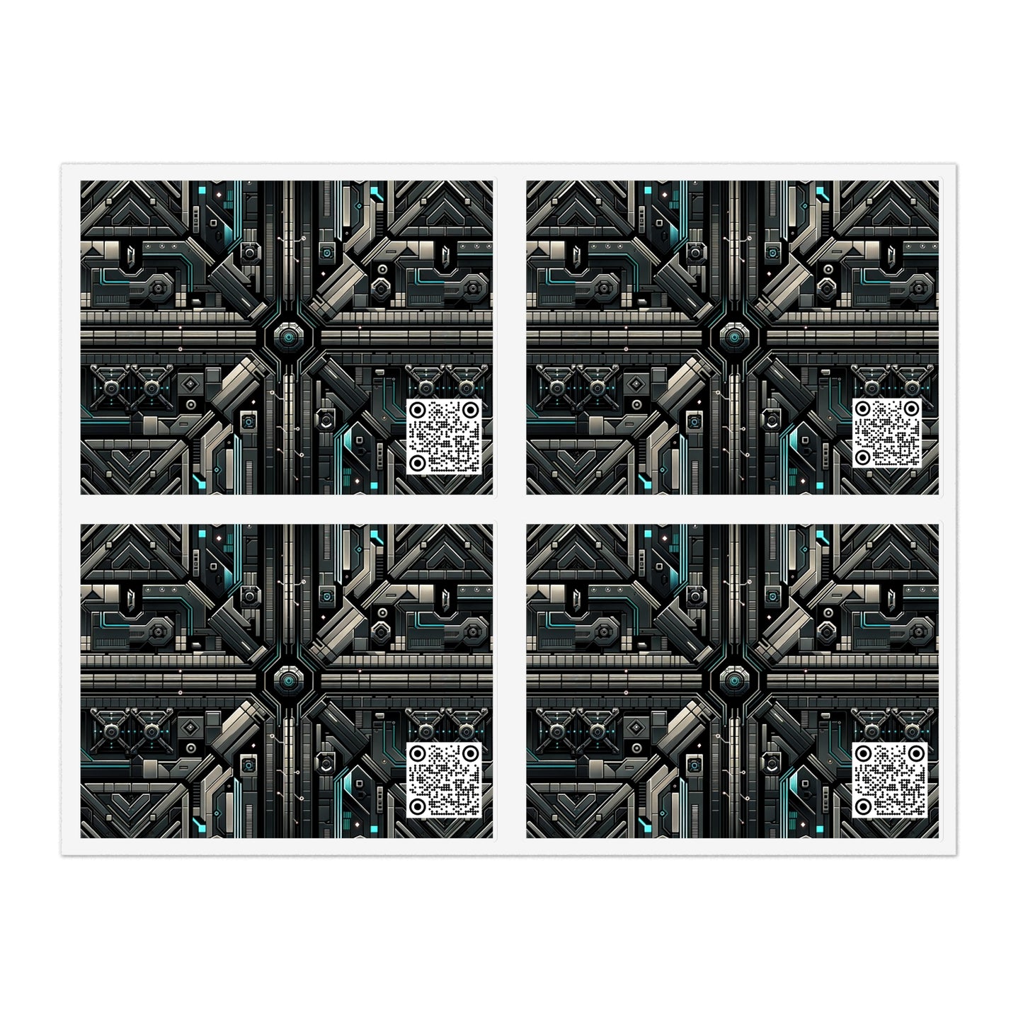 Tech Noir Futuristic Tech Aesthetic with a Dark Twist Sticker Sheet - 8404 Design-59