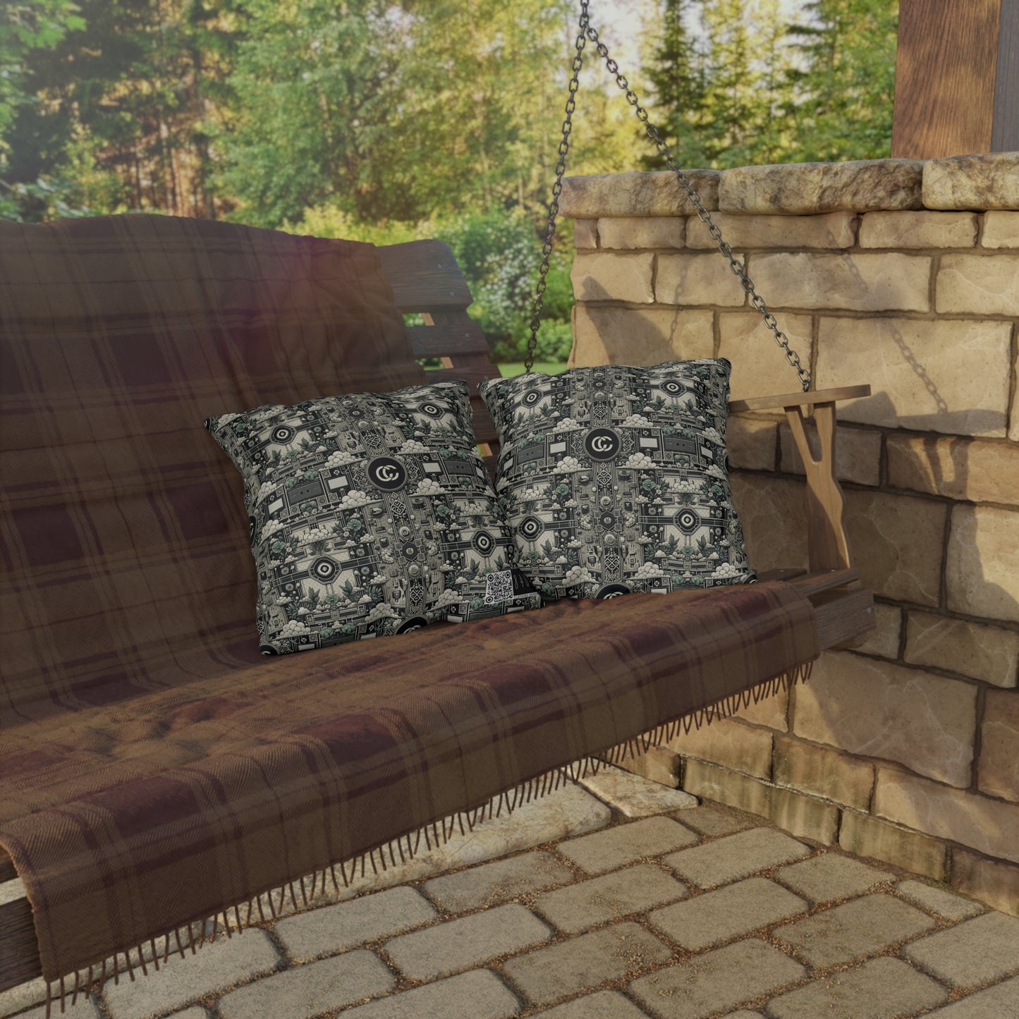 Cyber Garden Party Tech Garden Extravaganza Outdoor Pillow - 8404 Design-54