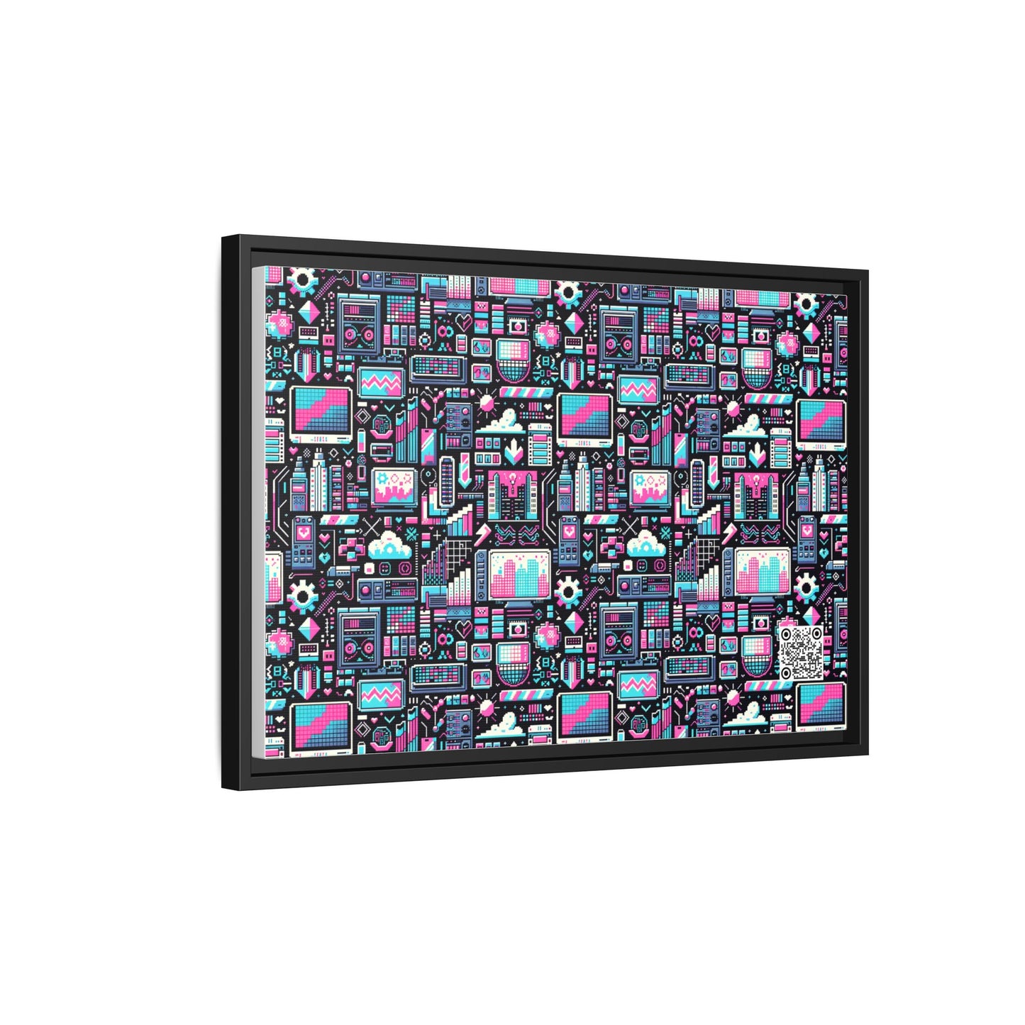 Digital Rebellion Youthful Streetwear with a Rebellious Digital Twist Matte Canvas, Framed (multi-color) - 8404 Design-71 B