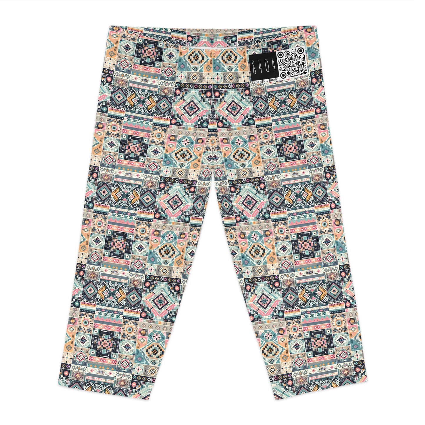 Digital Artisanal Fusion Digital Artisanal Women's Capri Leggings - 8404 Design-55