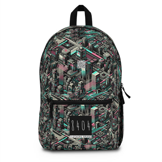 Digital Dreamland Tech-Inspired Streetwear Backpack - 8404 Design-51