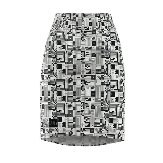 Digital Minimalism Minimalist Tech Women's Pencil Skirt - 8404 Design-43