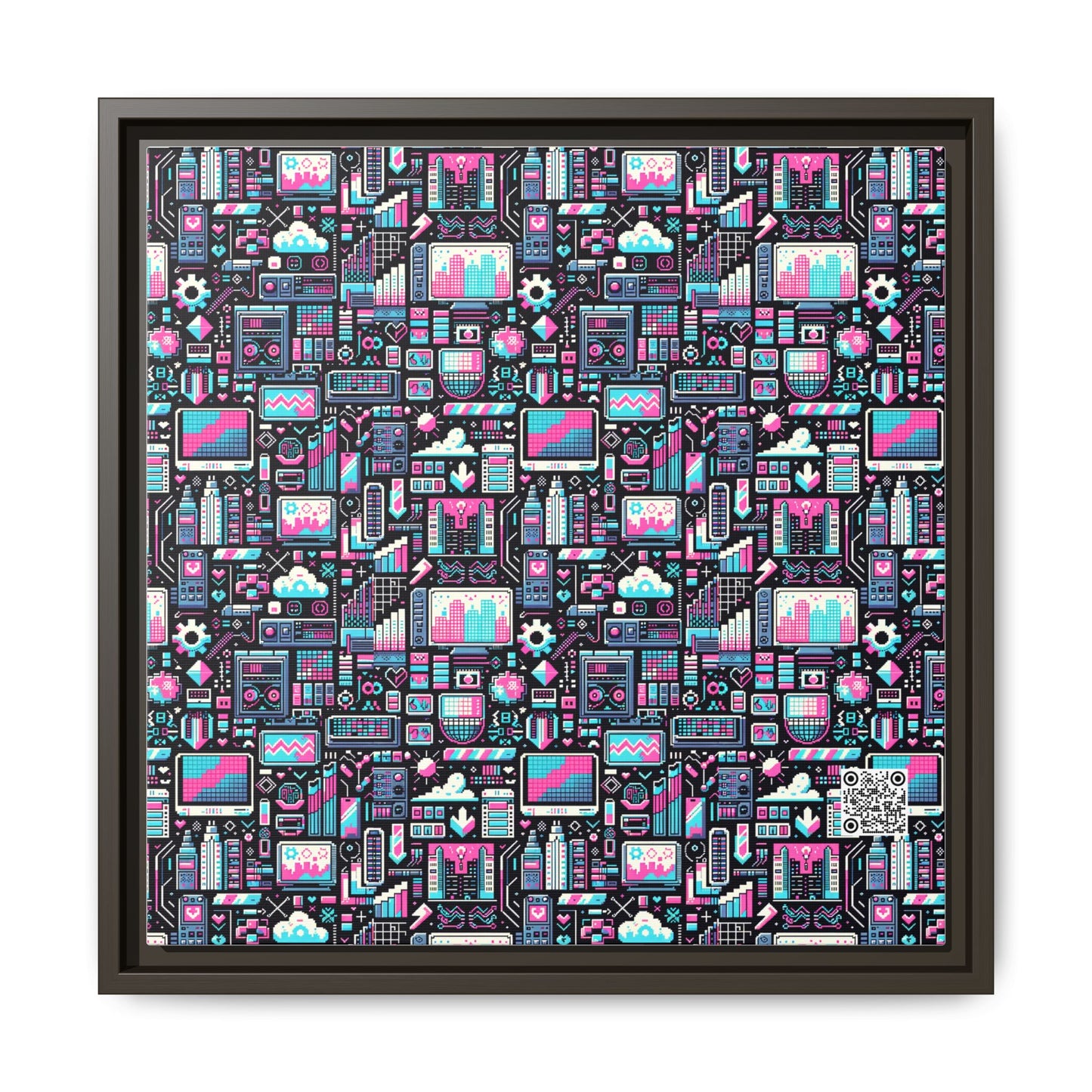 Digital Rebellion Youthful Streetwear with a Rebellious Digital Twist Matte Canvas, Framed (multi-color) - 8404 Design-71 B