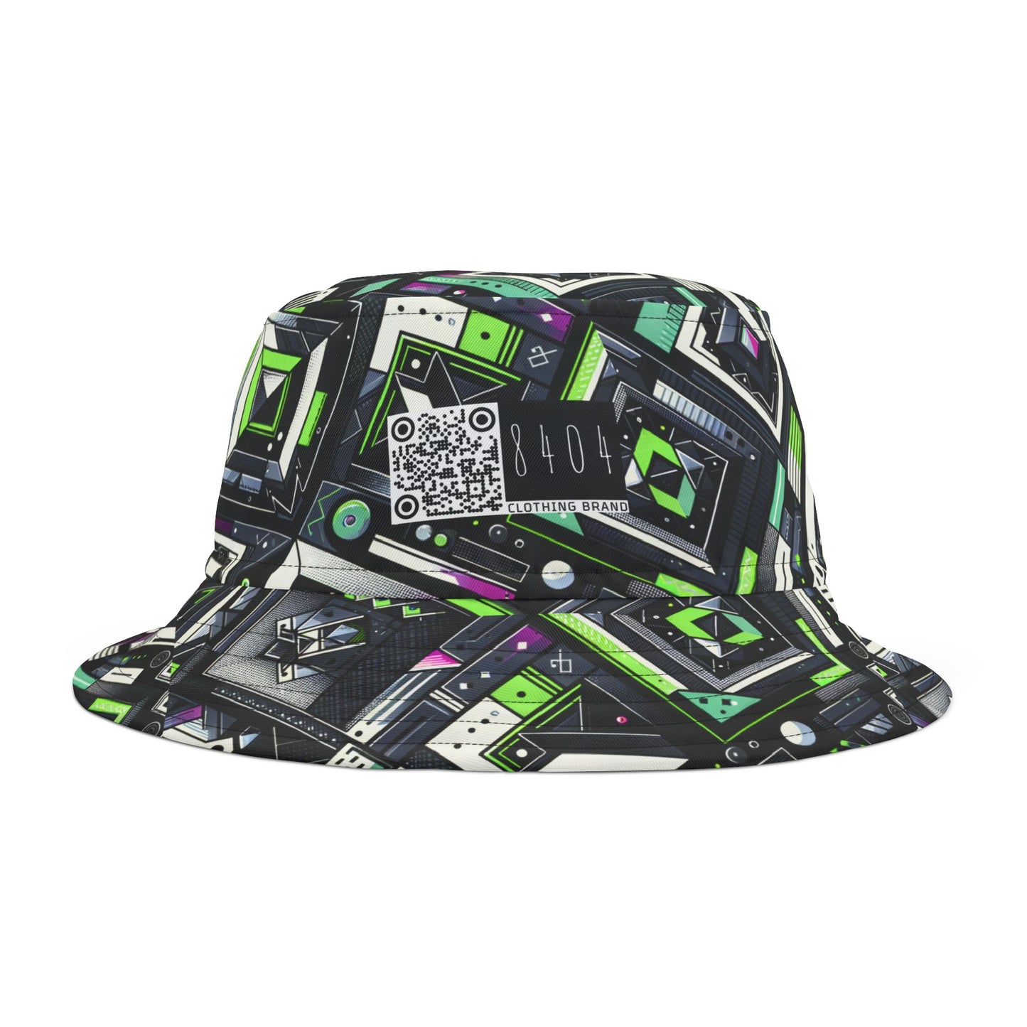 Retro Futurism Graphics Tech-Forward Streetwear Bucket Hat - 8404 Design-48
