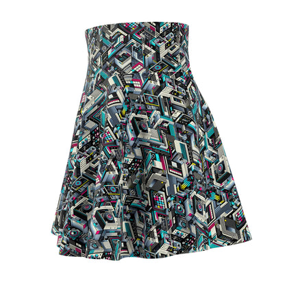 Tech-Forward Graphics Tech-Forward Streetwear Blending Human Creativity With Ai Innovation Women's Skater Skirt - 8404 Design-47
