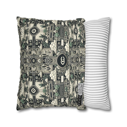 Cyber Garden Party Tech Garden Extravaganza Spun Polyester Square Pillowcase - 8404 Design-54