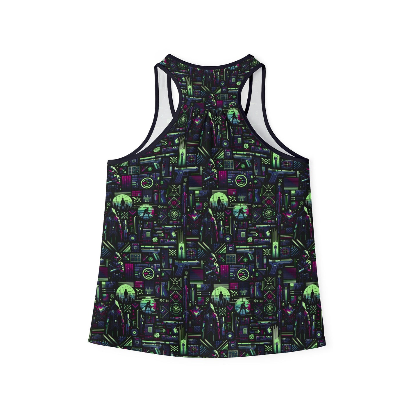 Tech Noir Futuristic Cyberpunk Women's Tank Top - 8404 Design-63