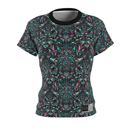 Digital Rebellion Tech-Inspired Streetwear Women's Cut & Sew Tee - 8404 Design-54
