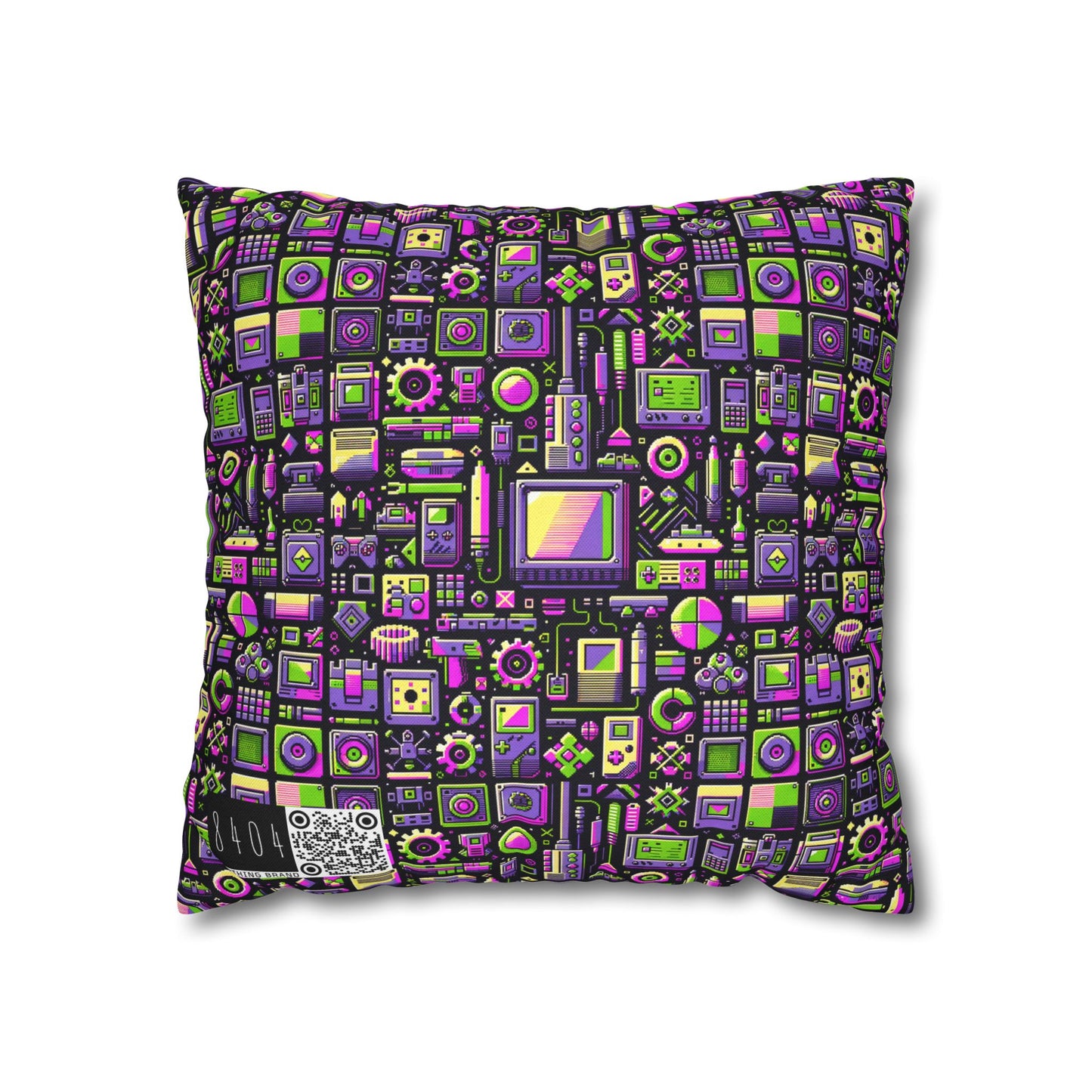 Digital Nostalgia Remix Modern Vintage Fusion Spun Polyester Square Pillowcase - 8404 Design-67