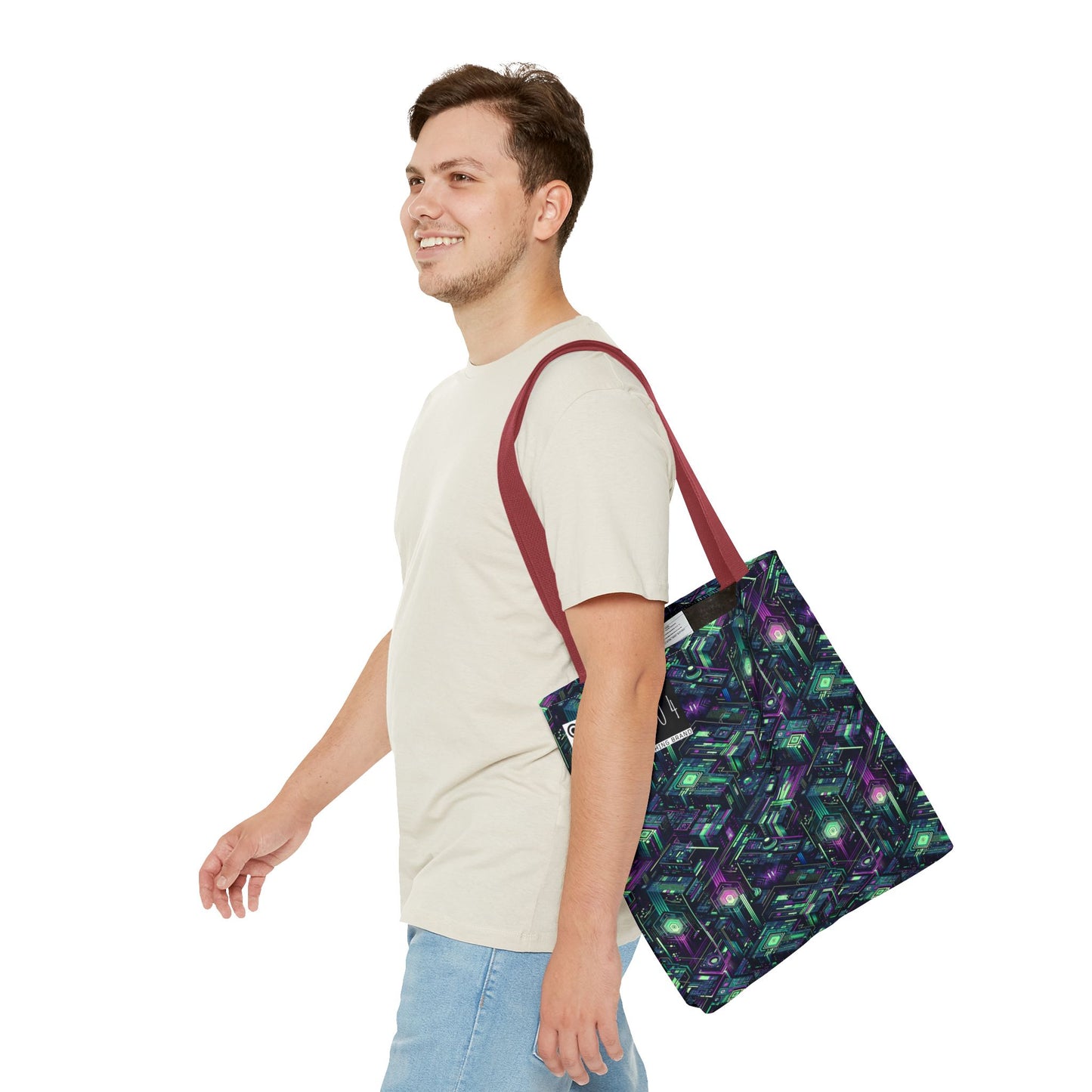 Tech Noir Aesthetics Tech-Forward Urban Dystopia Tote Bag - 8404 Design-43
