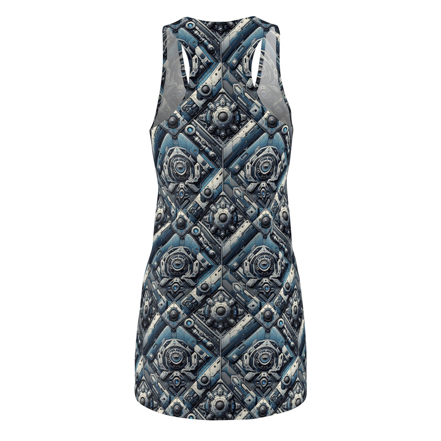 Tech Utility Fusion Tech-Forward Utility With a Futuristic Edge Women's Cut & Sew Racerback Dress - 8404 Design-43