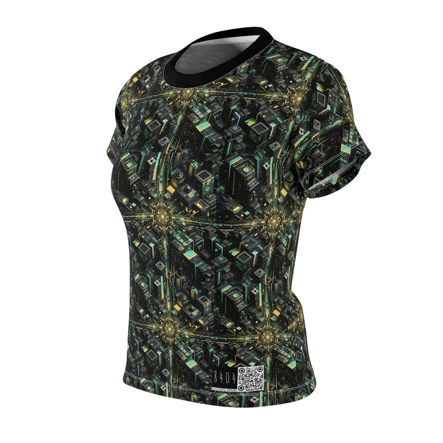 Tech Noir Graphics Tech-Inspired Streetwear Women's Cut & Sew Tee - 8404 Design-66