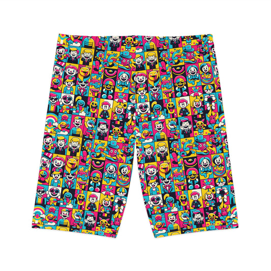 Neon Pop Playful Pop Culture Mashup Women's Bike Shorts - 8404 Design-60