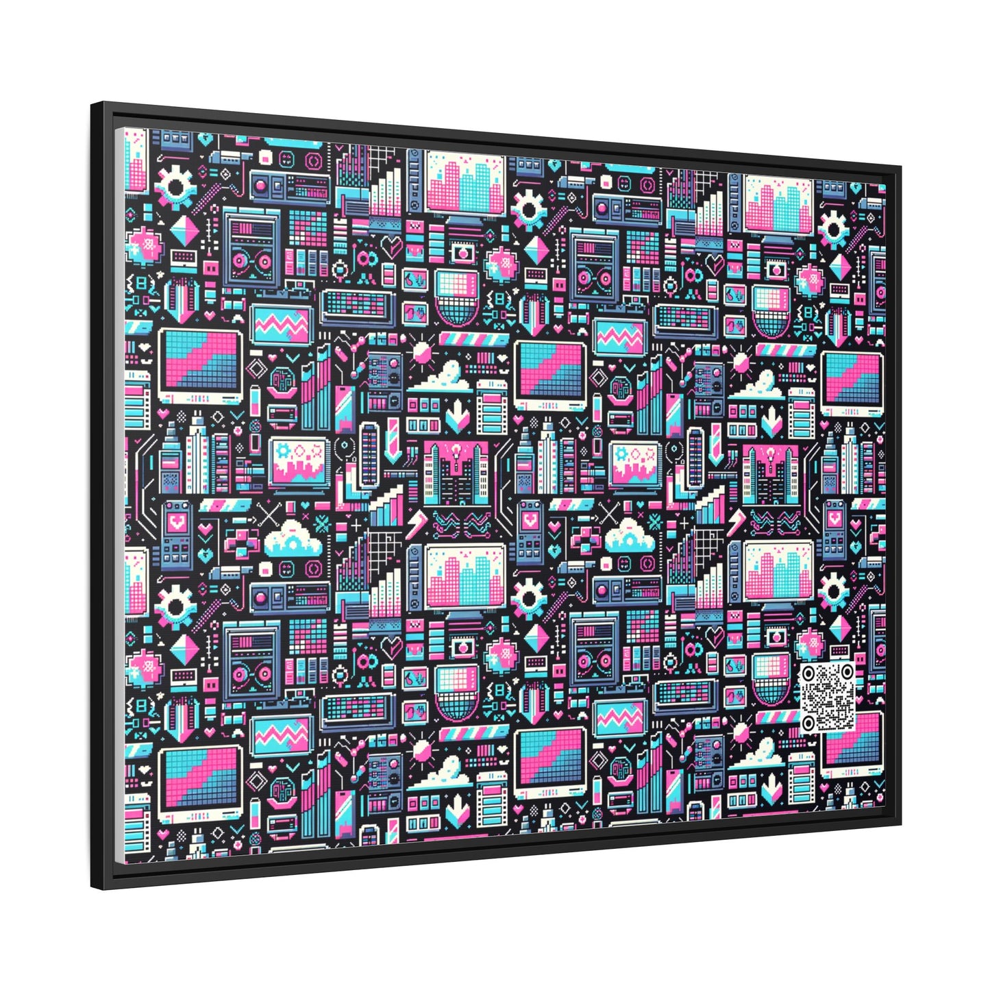 Digital Rebellion Youthful Streetwear with a Rebellious Digital Twist Matte Canvas, Framed (multi-color) - 8404 Design-71 A