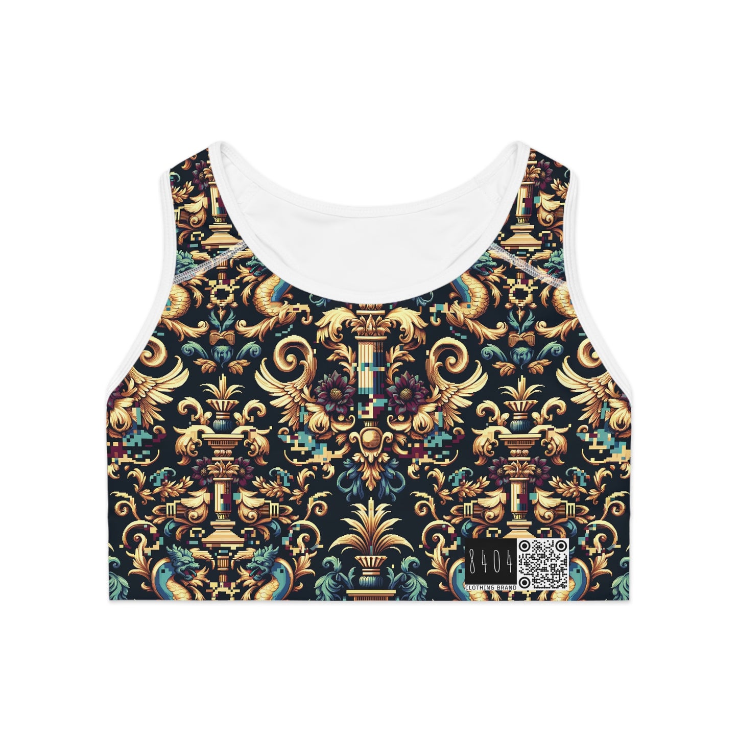 Digital Renaissance Modern Baroque Fusion Sports Bra - 8404 Design-57