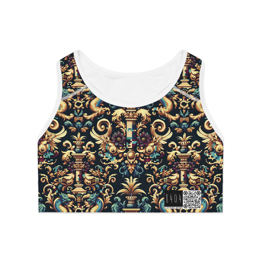 Digital Renaissance Modern Baroque Fusion Sports Bra - 8404 Design-57