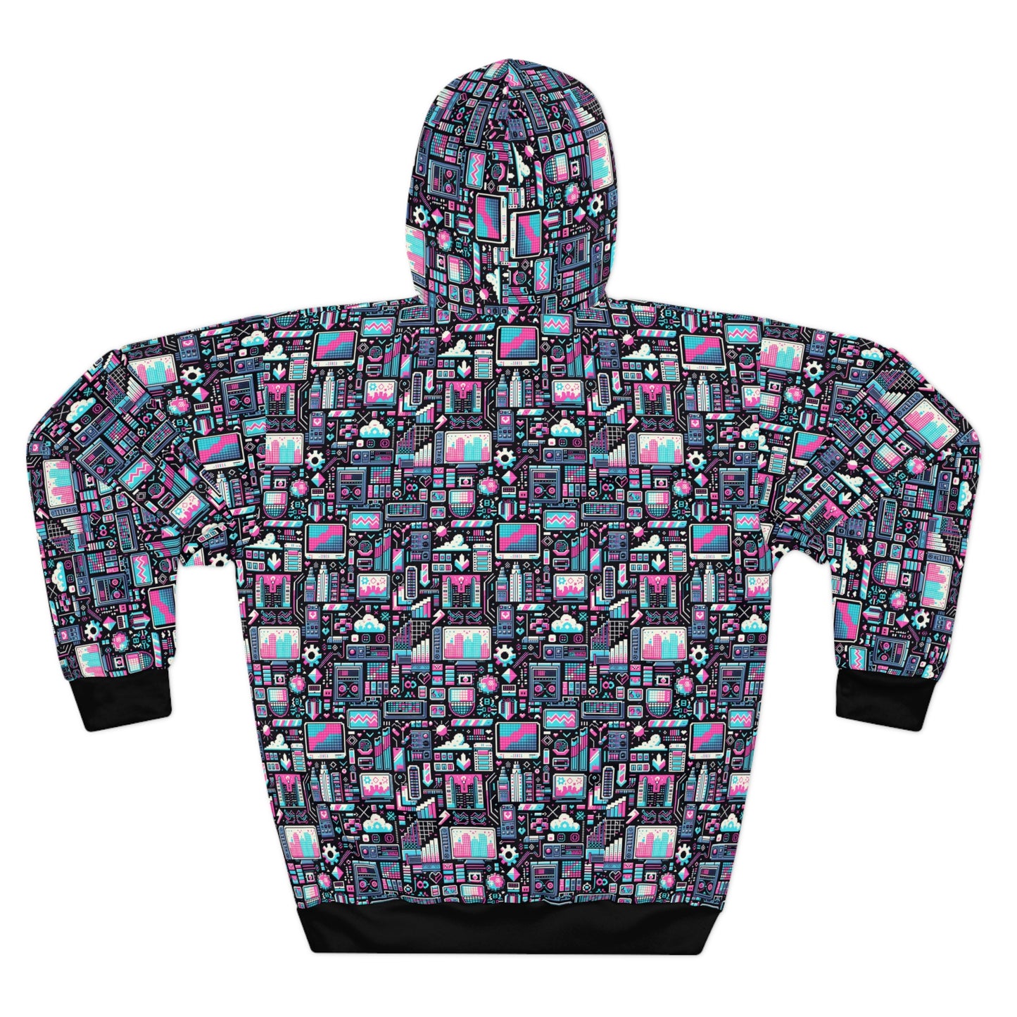 Digital Rebellion Youthful Streetwear with a Rebellious Digital Twist Pullover Hoodie - 8404 Design-71