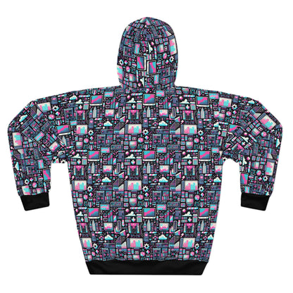 Digital Rebellion Youthful Streetwear with a Rebellious Digital Twist Pullover Hoodie - 8404 Design-71