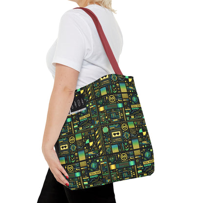Digital Dystopia Tech Noir Tote Bag - 8404 Design-57