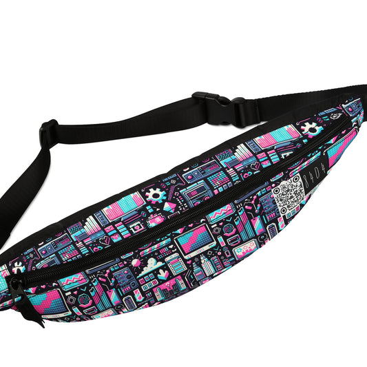 Digital Rebellion Youthful Streetwear with a Rebellious Digital Twist Fanny Pack - 8404 Design-71