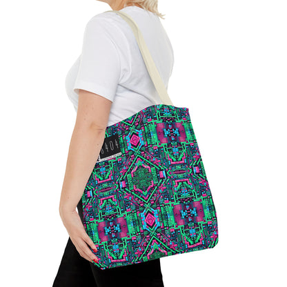 Digital Glitch Vibes Tech-Inspired Streetwear Tote Bag - 8404 Design-71