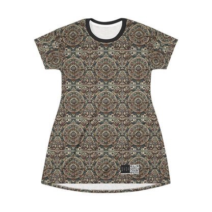 Urban Renaissance Historical Fusion With Street Edge T-Shirt Dress - 8404 Design-57