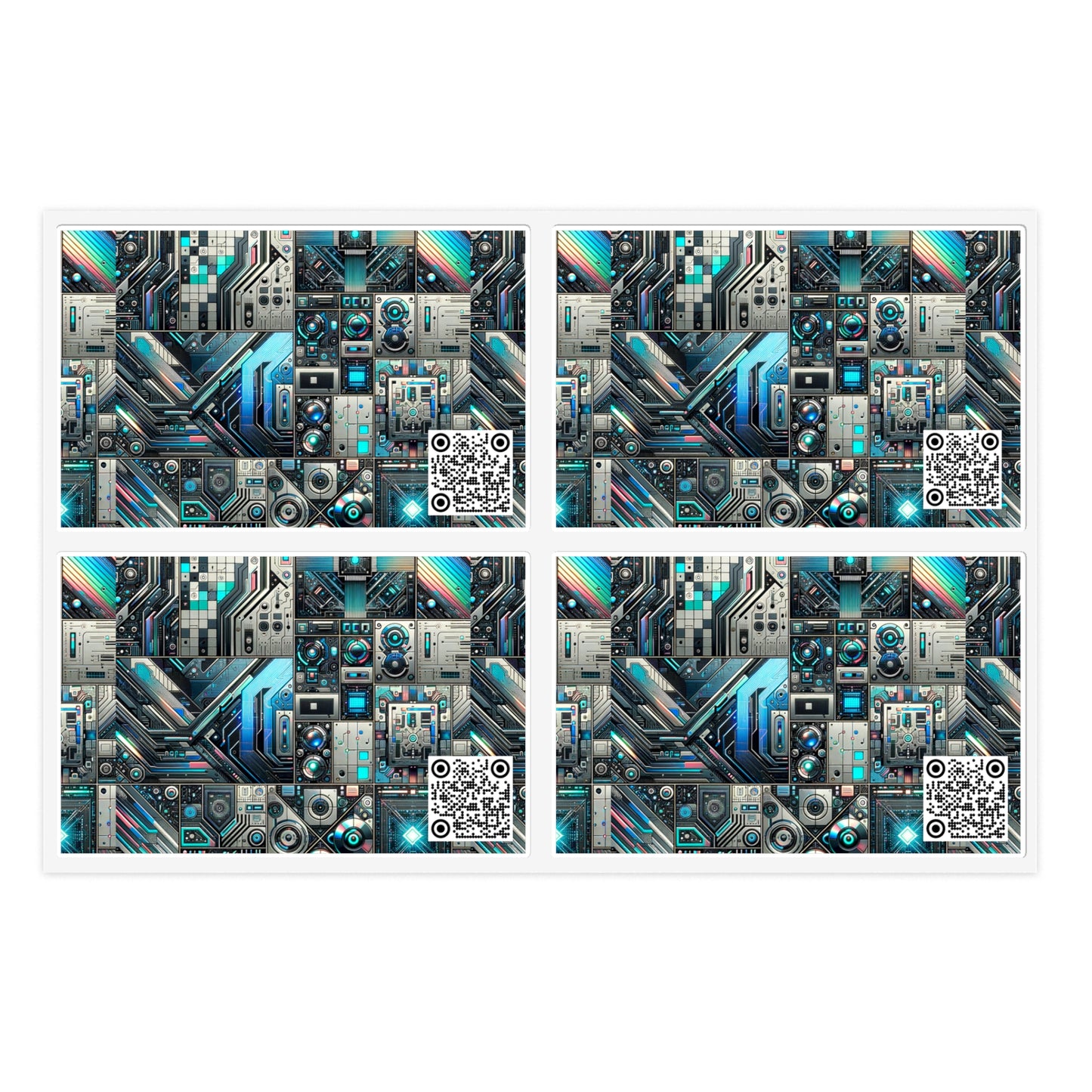 Tech-Infused Futurism Sleek Tech Edge Sticker Sheets - 8404 Design-48