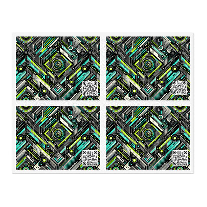 Tech-Infused Graphics Tech-Forward Streetwear Sticker Sheets - 8404 Design-53