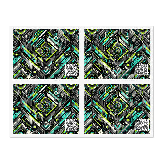 Tech-Infused Graphics Tech-Forward Streetwear Sticker Sheets - 8404 Design-53