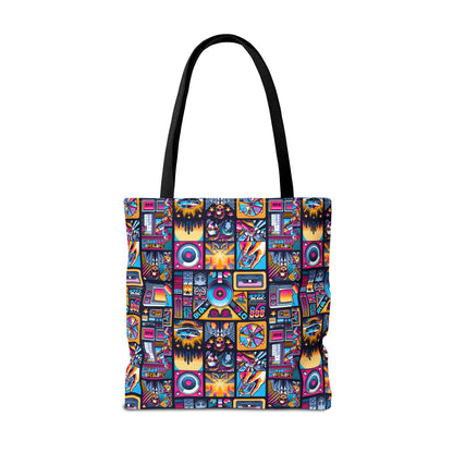 Digital Pop Culture Mashup Maximalist Pop Tote Bag - 8404 Design-52