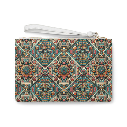 Cultural Fusion Tech Blend of Cultural Heritage With Tech-Inspired Elements Clutch Bag - 8404 Design-74