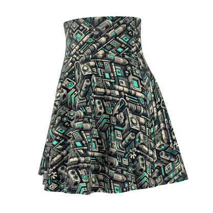 Tech Utility Fusion Modern Tech Streetwear Women's Skater Skirt - 8404 Design-49