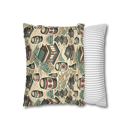 Cultural Artisanal Fusion Contemporary Cultural Elegance Faux Suede Square Pillowcase - 8404 Design-68