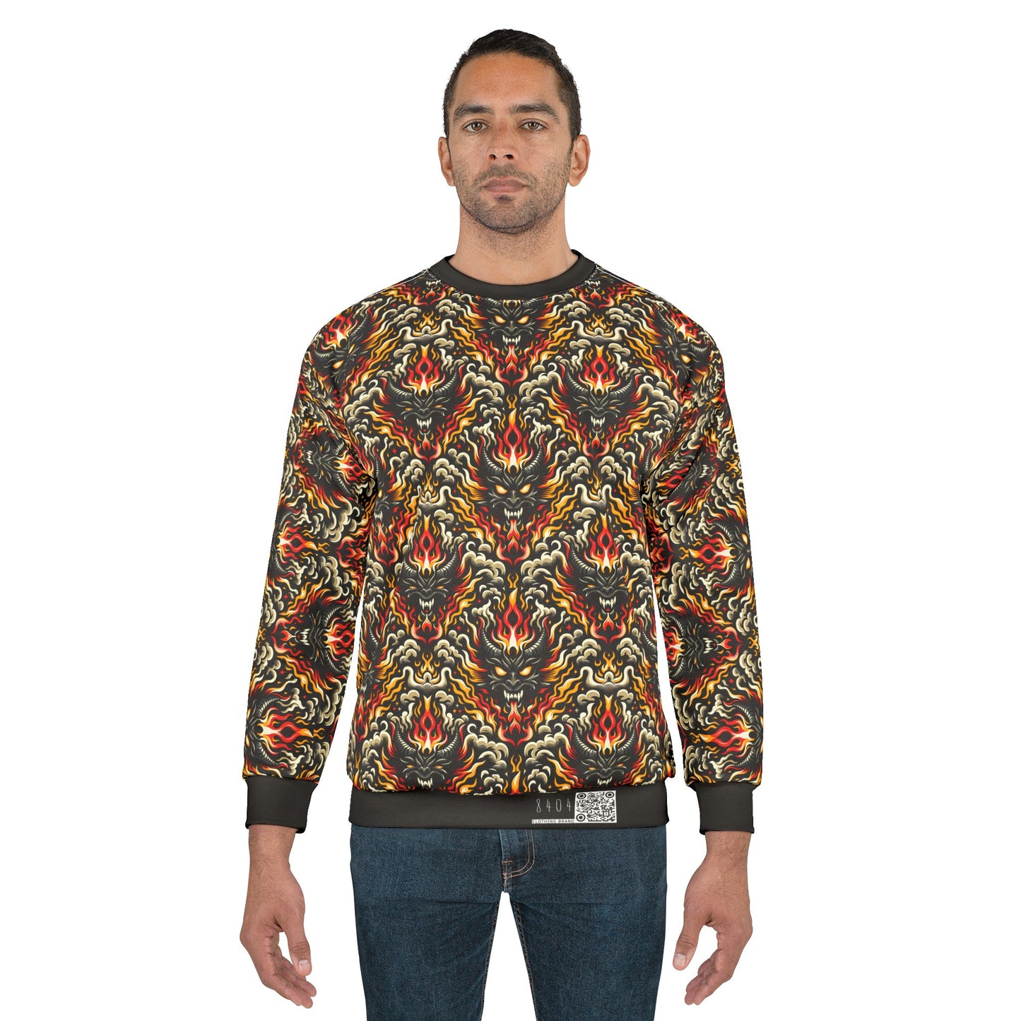 Flame Graphics Maximalist Streetwear Sweatshirt - 8404 Design-59