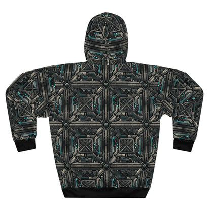 Tech Noir Futuristic Tech Aesthetic with a Dark Twist Pullover Hoodie - 8404 Design-59
