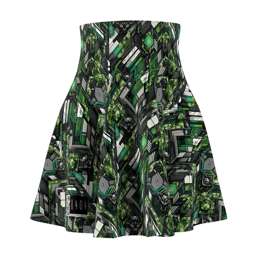 Tech Camo Fusion Tech-Forward Streetwear With a Futuristic Edge Women's Skater Skirt - 8404 Design-58