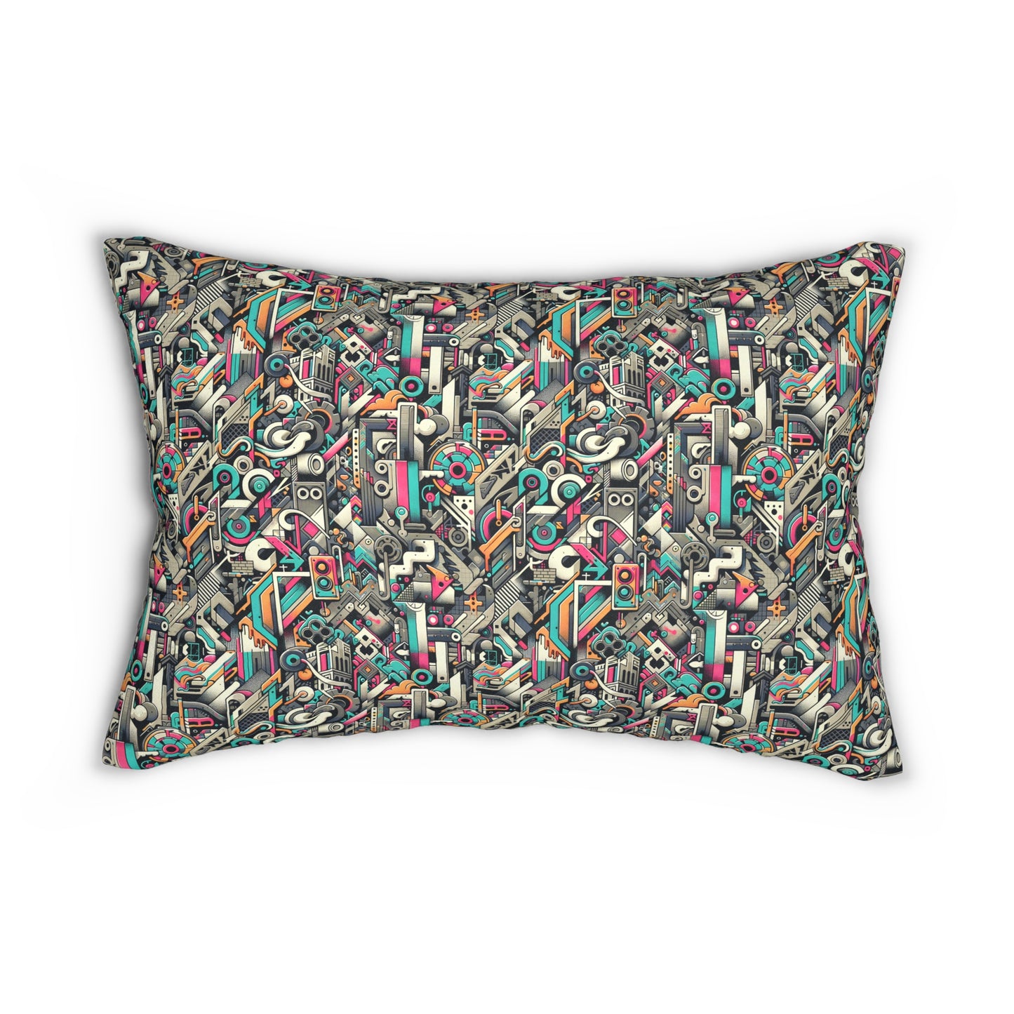 Digital Street Art Urban Street Style Spun Polyester Lumbar Pillow - 8404 Design-74 B