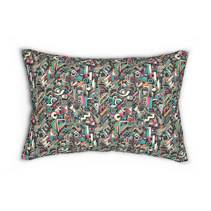 Digital Street Art Urban Street Style Spun Polyester Lumbar Pillow - 8404 Design-74 B