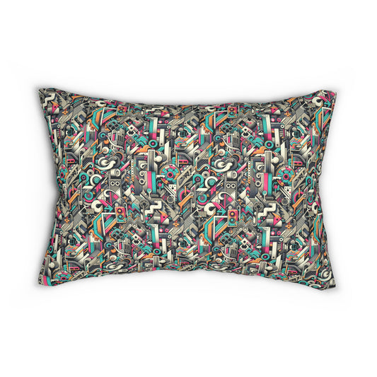 Digital Street Art Urban Street Style Spun Polyester Lumbar Pillow - 8404 Design-74 B