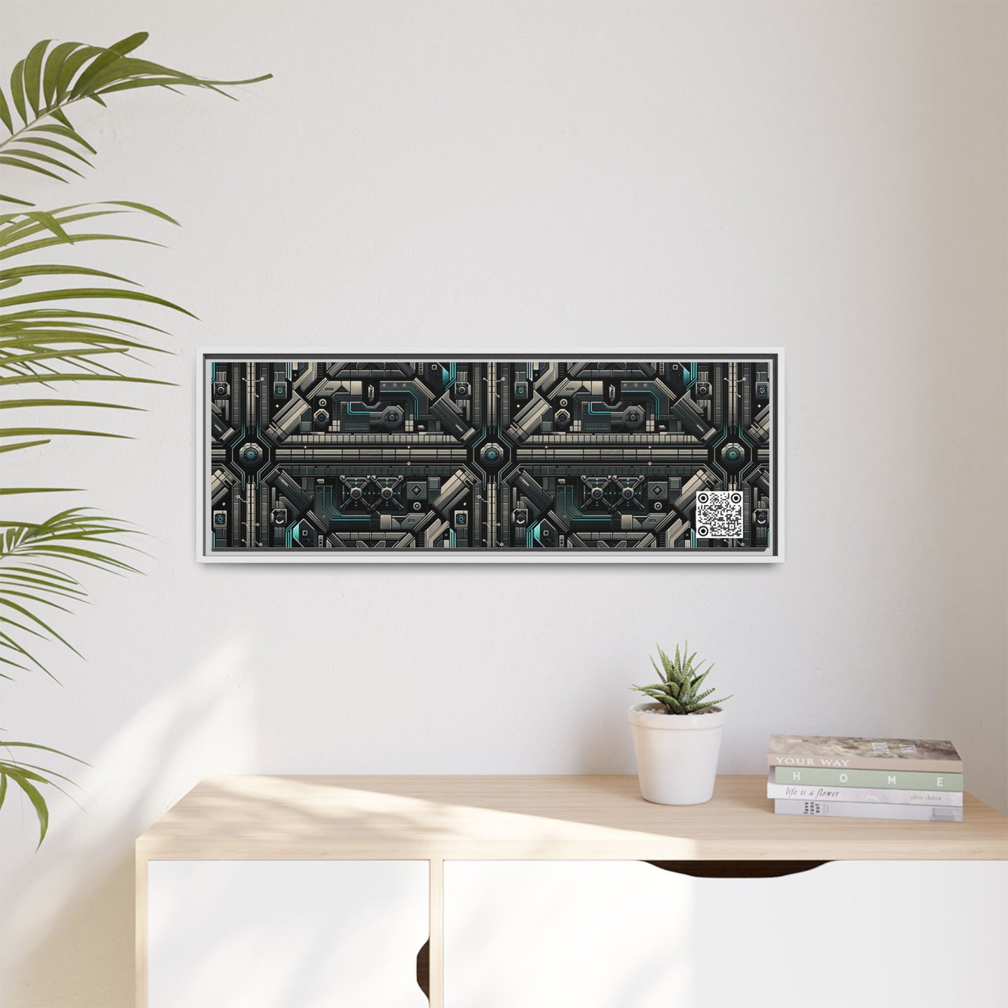 Tech Noir Futuristic Tech Aesthetic with a Dark Twist Matte Canvas, Framed (multi-color) - 8404 Design-59 B